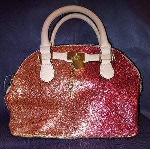 ALDO  Pink Sparkly Purse with Key and lock Accent